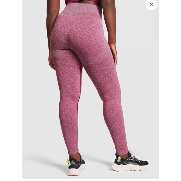 PINK ACTIVE SEAMLESS‎ CLASSIC LEGGINGS Size Medium Vivid Magenta Pink Marl - Picture 2 of 10